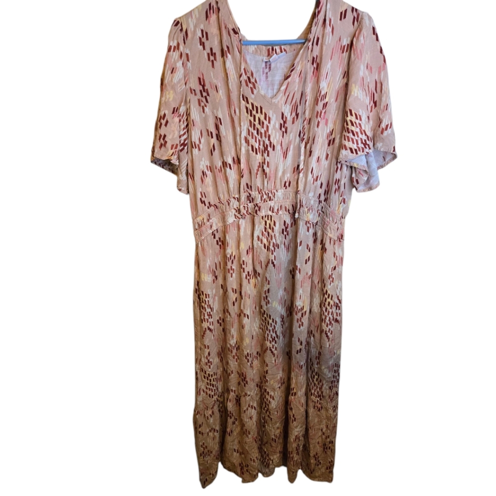 Knox Rose Patterned Floor Length Dress Blush Pink